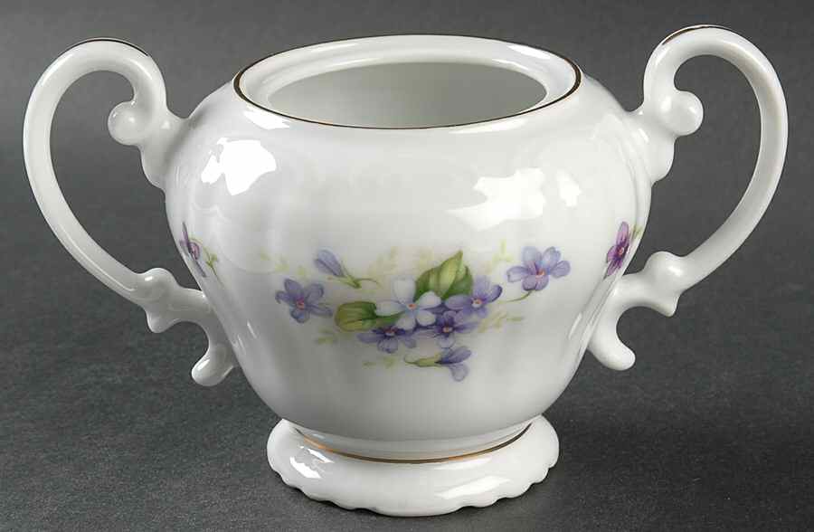 Violets Sugar Bowl No Lid by Japan-1