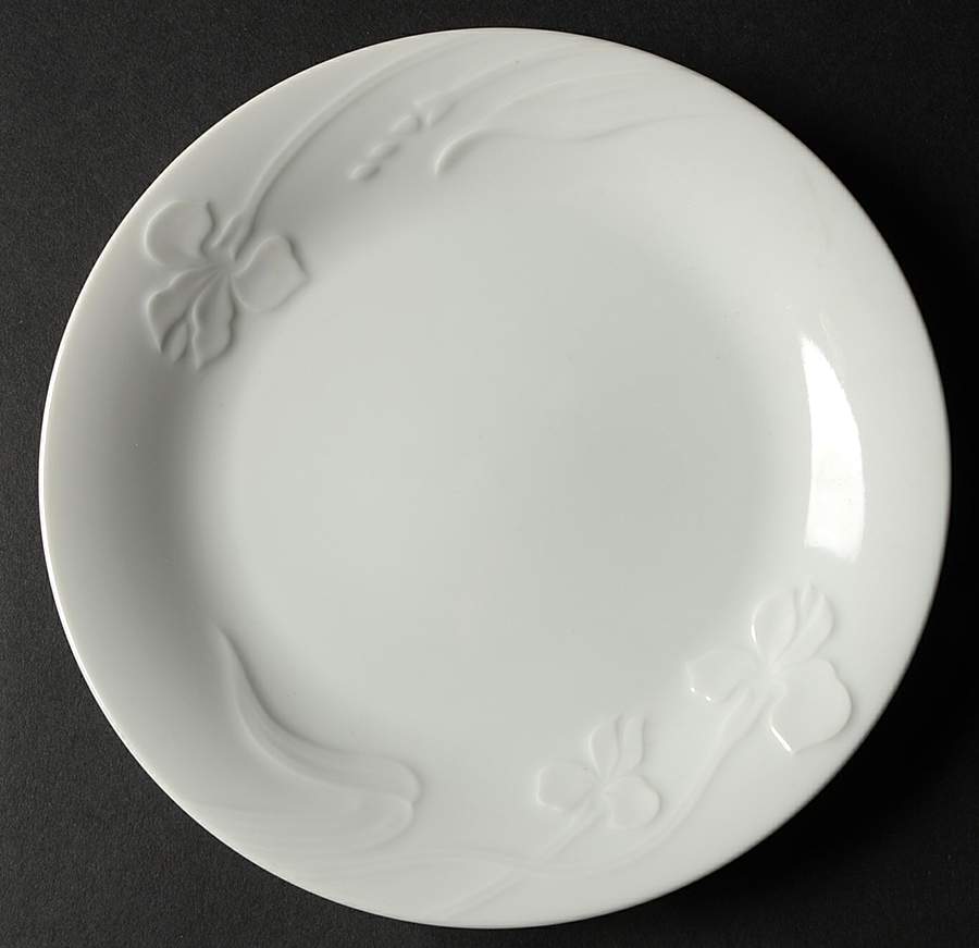 White Iris Salad Plate by Japan-1