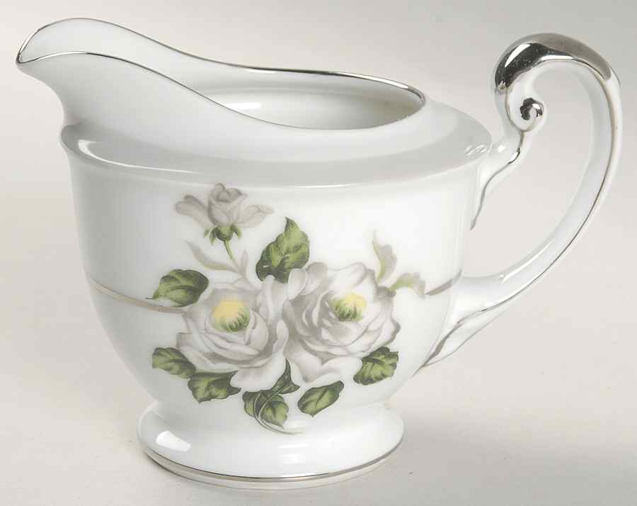 White Rose (Platinum) Creamer by Japan-1