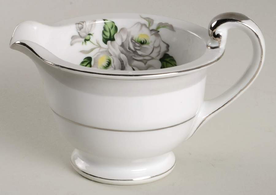 White Rose (Platinum) Creamer by Japan-1