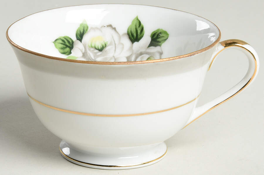 White Rose (Gold) Footed Cup by Japan-1