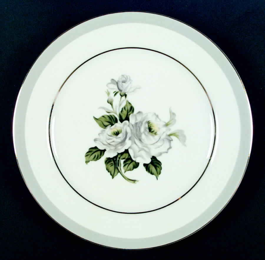 White Rose (Gold) Dinner Plate by Japan-1