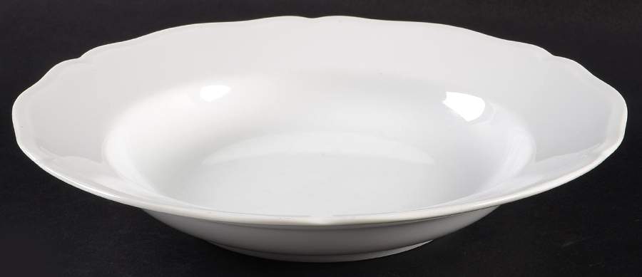 White On White Large Rim Soup Bowl by Japan-1