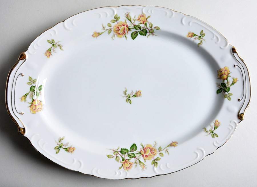 Yellow Rose 16" Oval Serving Platter by Japan-1