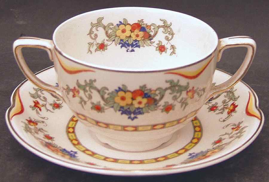 Acton Flat Bouillon Cup & Saucer by Johnson Brothers-1