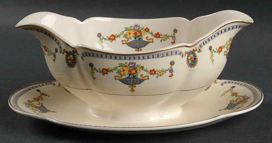 Adam, The (Scalloped) Gravy Boat with Attached Underplate by Johnson Brothers-1