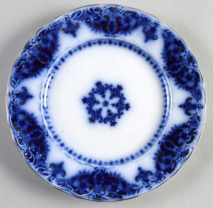 Albany Flow Blue (Gold Trim  and Accent) Salad Plate by Johnson Brothers-1