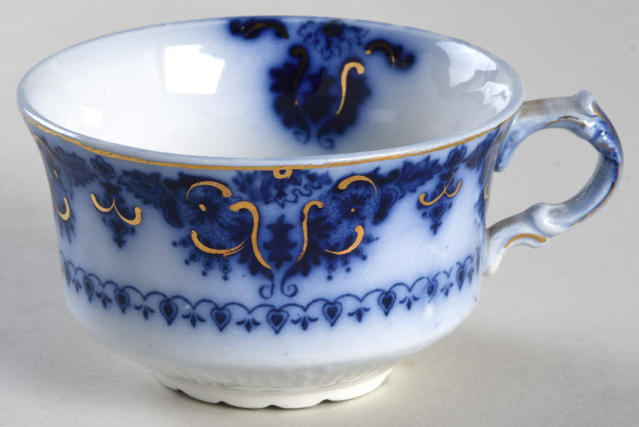 Albany Flow Blue (Gold Trim  and Accent) Footed Cup by Johnson Brothers-1