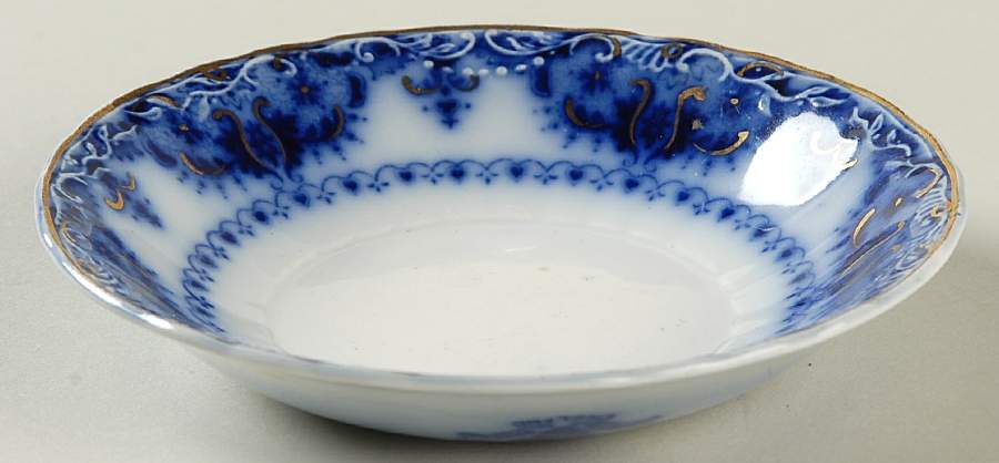 Albany Flow Blue (Gold Trim  and Accent) Fruit/Dessert (Sauce) Bowl by Johnson Brothers-1