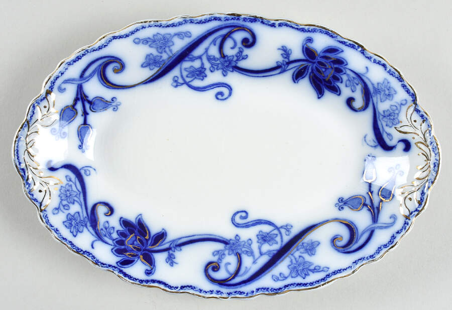 Andorra Flow Blue (Gold Accents) Relish by Johnson Brothers-1