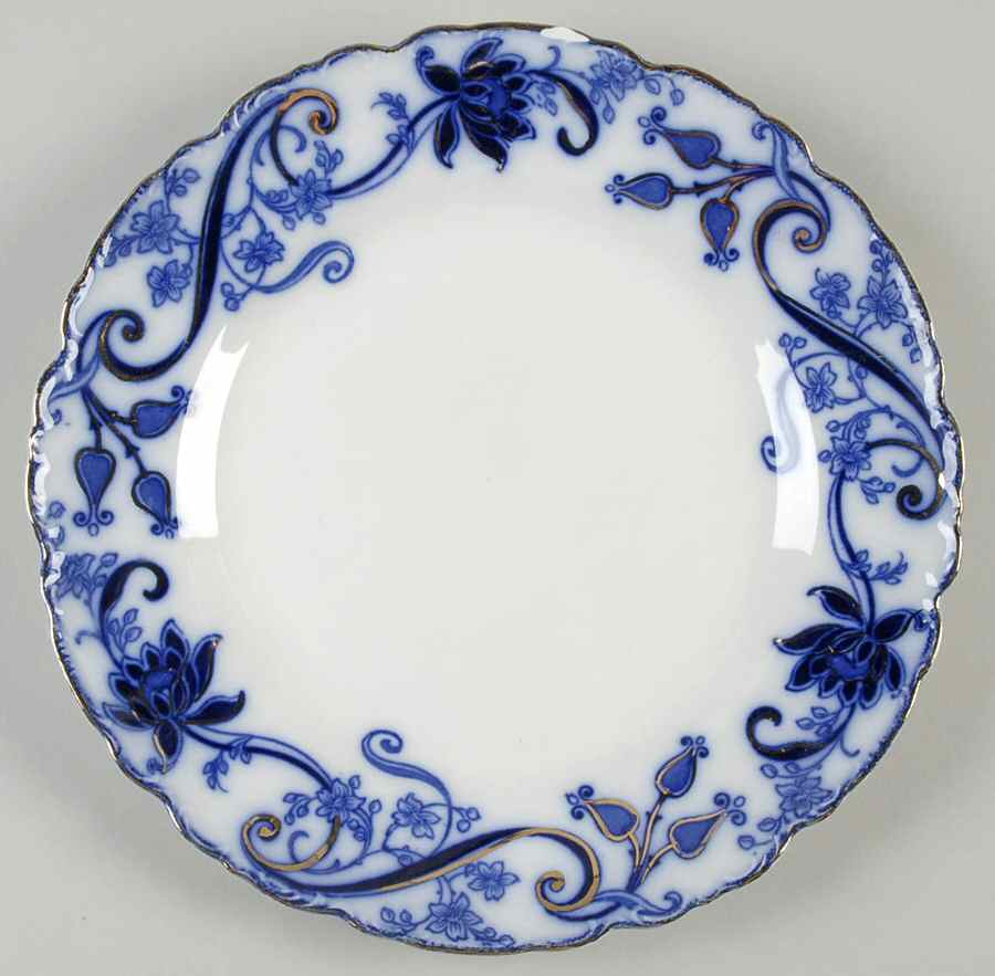 Andorra Flow Blue (Gold Accents) Luncheon Plate by Johnson Brothers-1