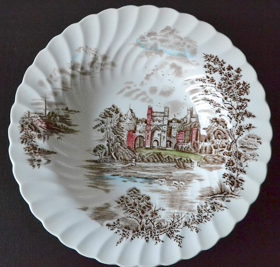 Ancient Towers Brown Multicolor Rim Soup Bowl by Johnson Brothers-1