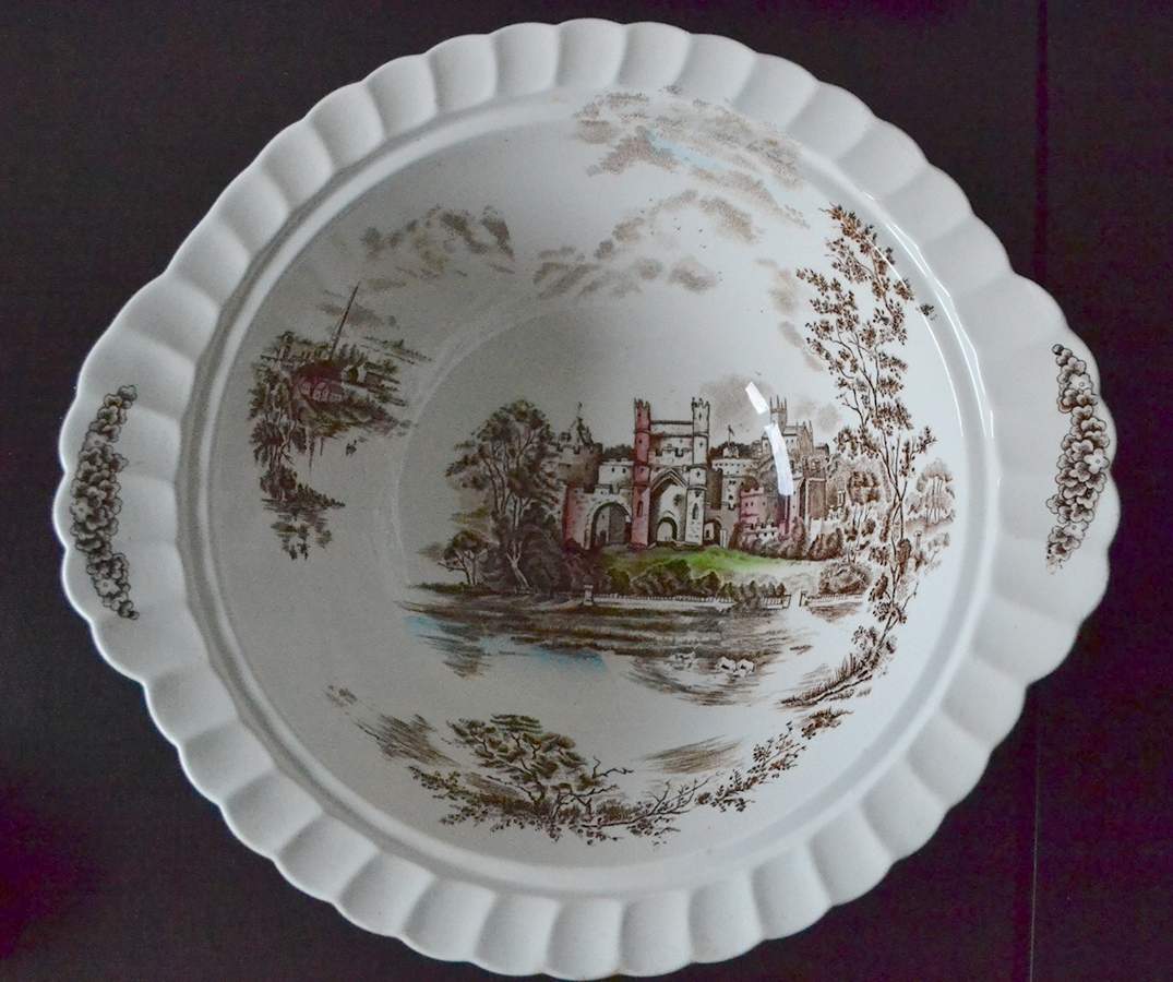 Ancient Towers Brown Multicolor 9" Salad Serving Bowl by Johnson Brothers-1