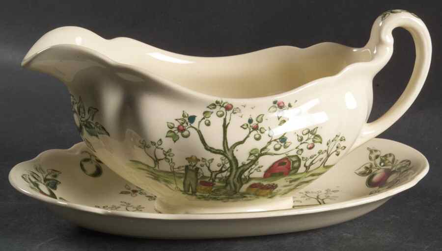 Apple Harvest Gravy Boat & Underplate by Johnson Brothers-1