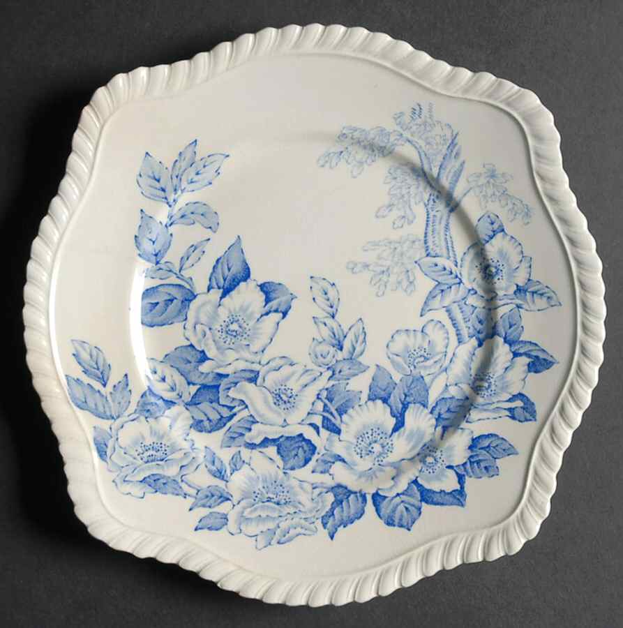 Appleblossom Blue Square Salad Plate by Johnson Brothers-1
