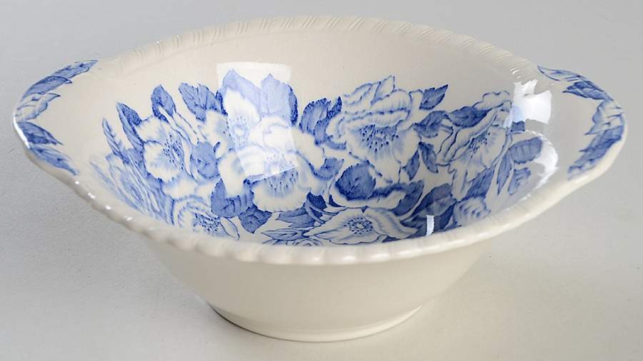 Appleblossom Blue Lugged Cereal Bowl by Johnson Brothers-1