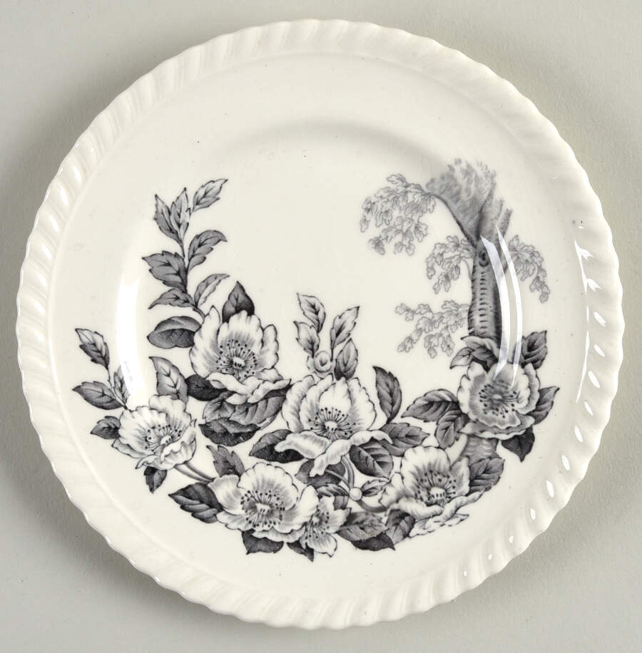 Appleblossom Gray Black Bread & Butter Plate by Johnson Brothers-1