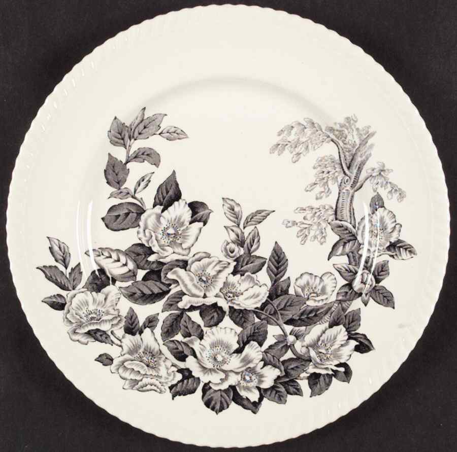 Appleblossom Gray Black Dinner Plate by Johnson Brothers-1