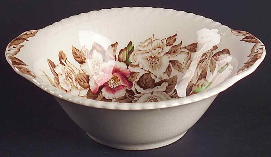 Appleblossom Brown Multicolor Lugged Cereal Bowl by Johnson Brothers-1