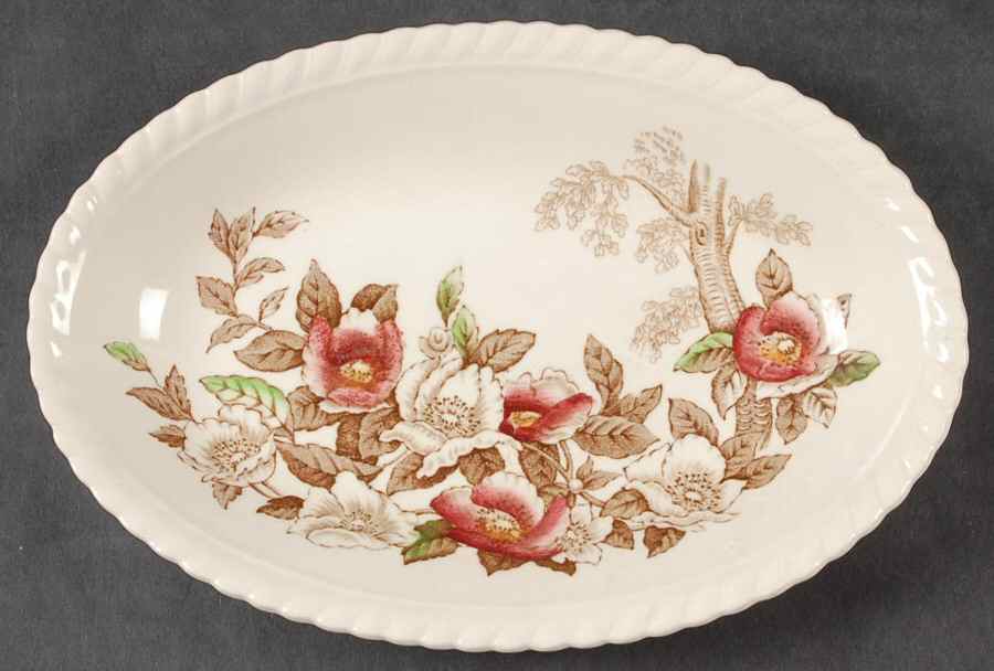 Appleblossom Brown Multicolor Relish/Gravy Underplate by Johnson Brothers-1