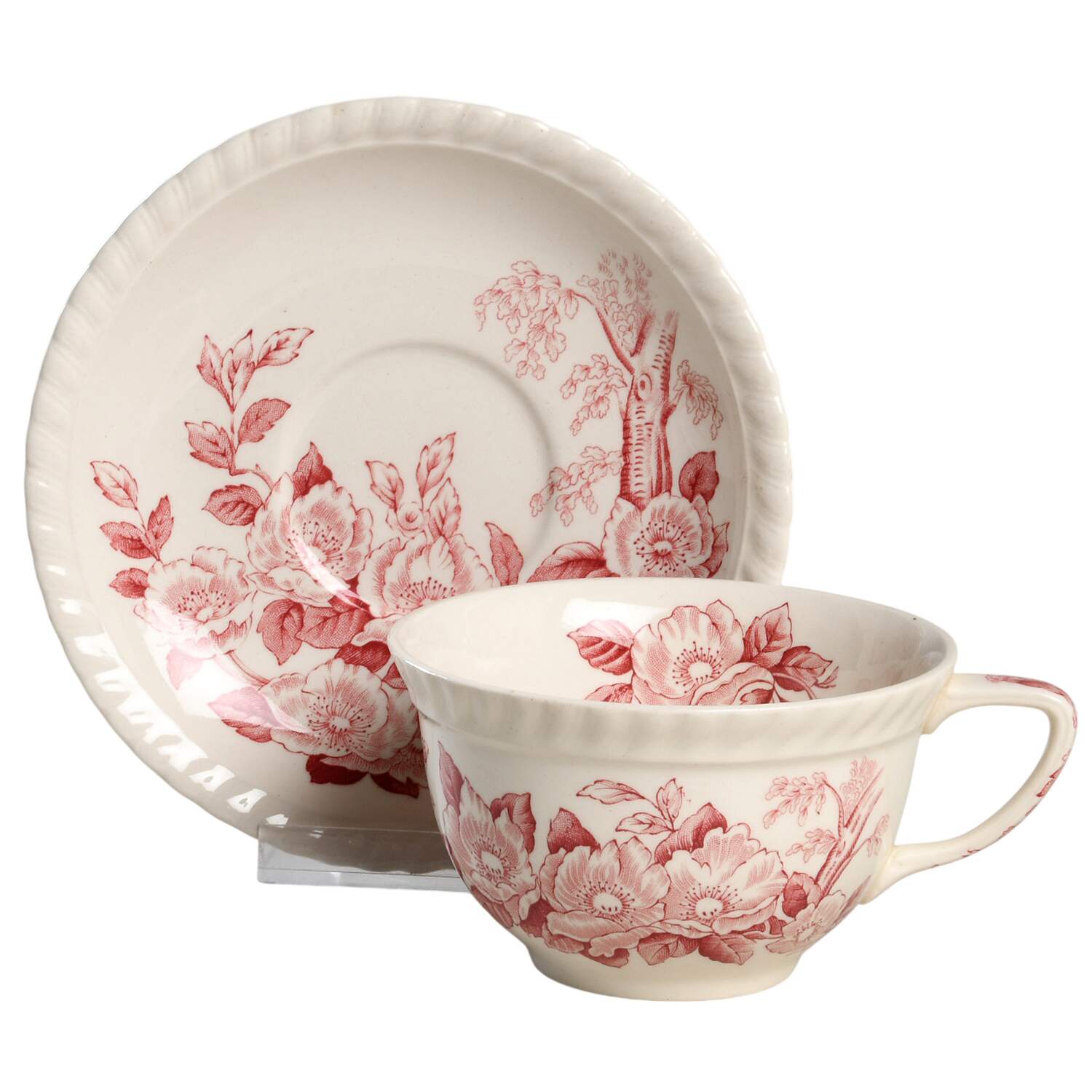 Appleblossom Pink Flat Cup & Saucer Set by Johnson Brothers-1