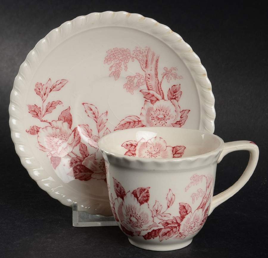 Appleblossom Pink Flat Demitasse Cup & Saucer Set by Johnson Brothers-1