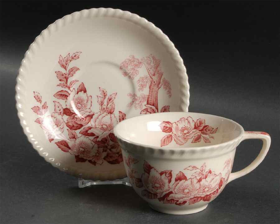 Appleblossom Pink Oversized Cup & Saucer Set by Johnson Brothers-1