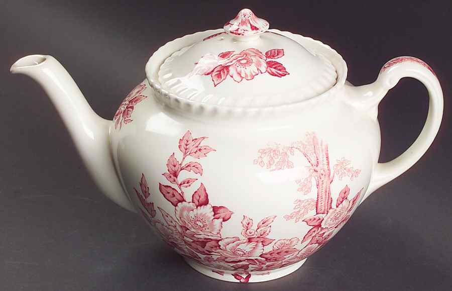 Appleblossom Pink Teapot & Lid by Johnson Brothers-1