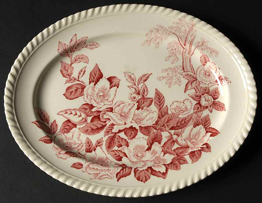 Appleblossom Pink 10" Oval Serving Platter by Johnson Brothers-1