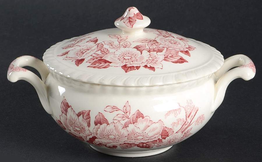 Appleblossom Pink Sugar Bowl & Lid by Johnson Brothers-1