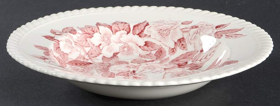 Appleblossom Pink Rim Soup Bowl by Johnson Brothers-1