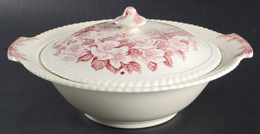 Appleblossom Pink Round Covered Vegetable by Johnson Brothers-1
