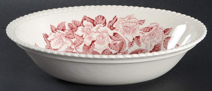 Appleblossom Pink 9" Oval Vegetable Bowl by Johnson Brothers-1