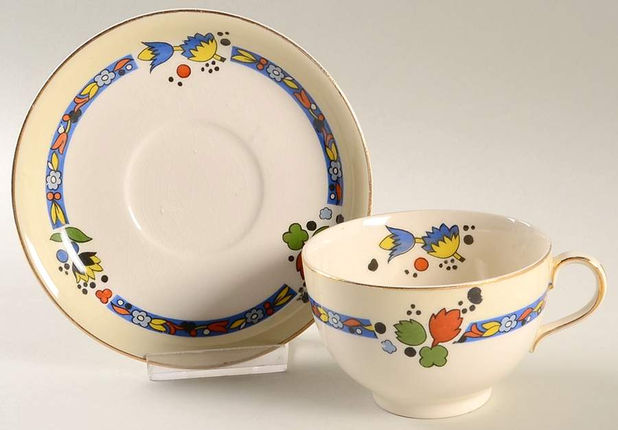 Arcadian Flat Cup & Saucer Set by Johnson Brothers-1