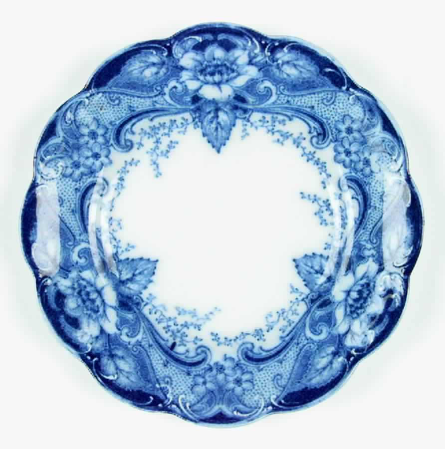 Argyle Blue (Flow Blue) Dessert/Pie Plate by Johnson Brothers-1
