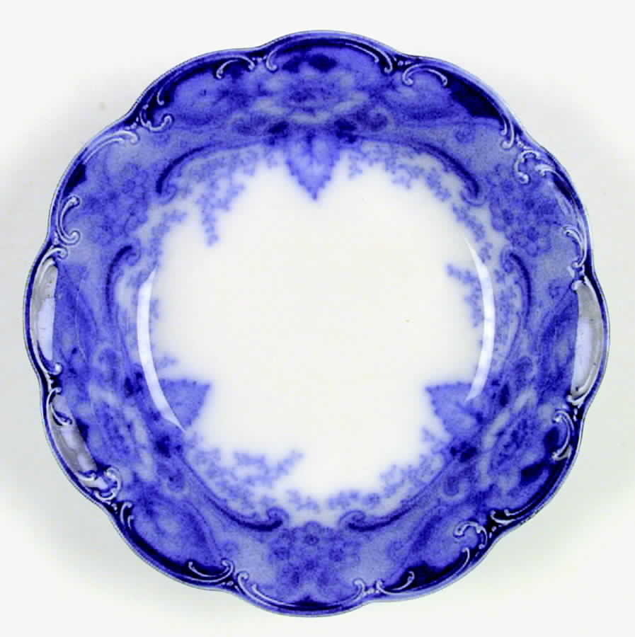 Argyle Blue (Flow Blue) Coupe Soup Bowl by Johnson Brothers-1