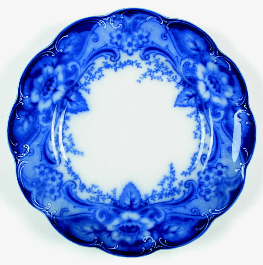 Argyle Blue (Flow Blue) Dinner Plate by Johnson Brothers-1