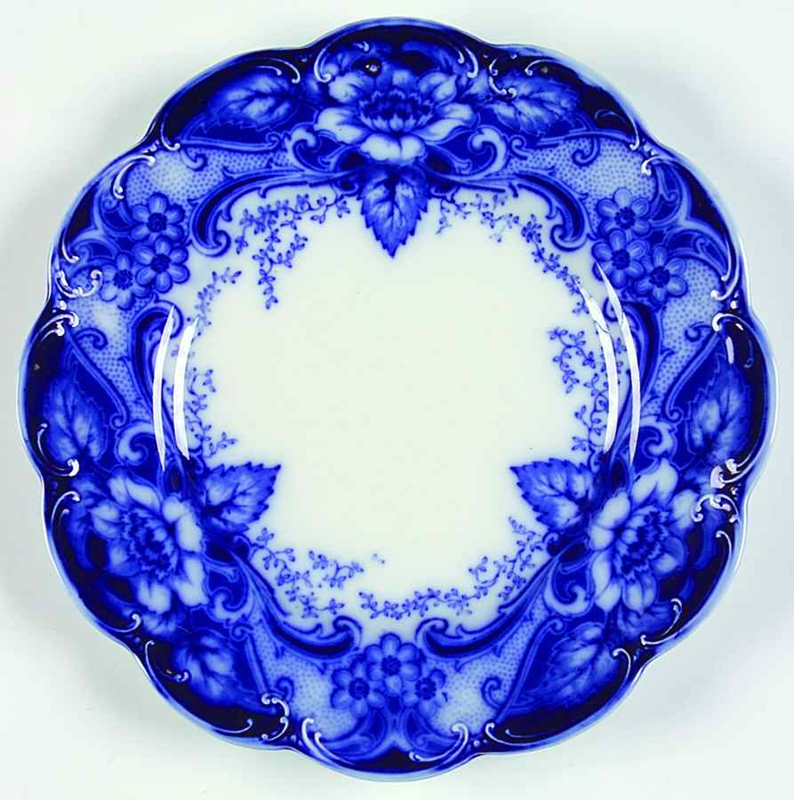 Argyle Blue (Flow Blue) Salad Plate by Johnson Brothers-1