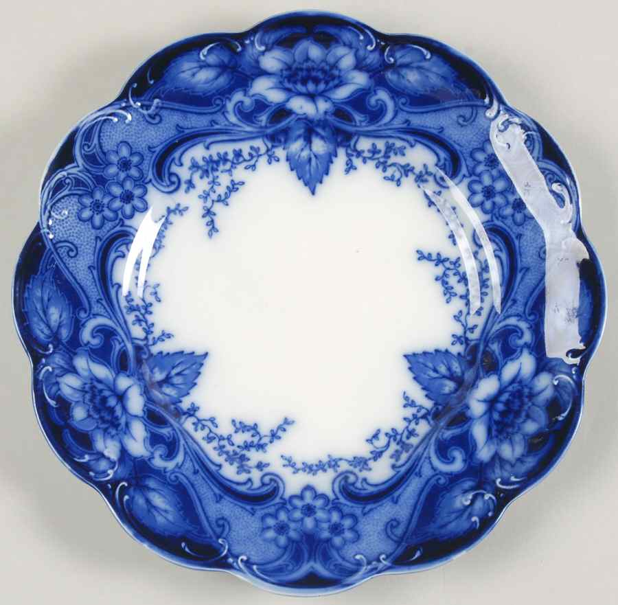Argyle Blue (Flow Blue) Luncheon Plate by Johnson Brothers-1