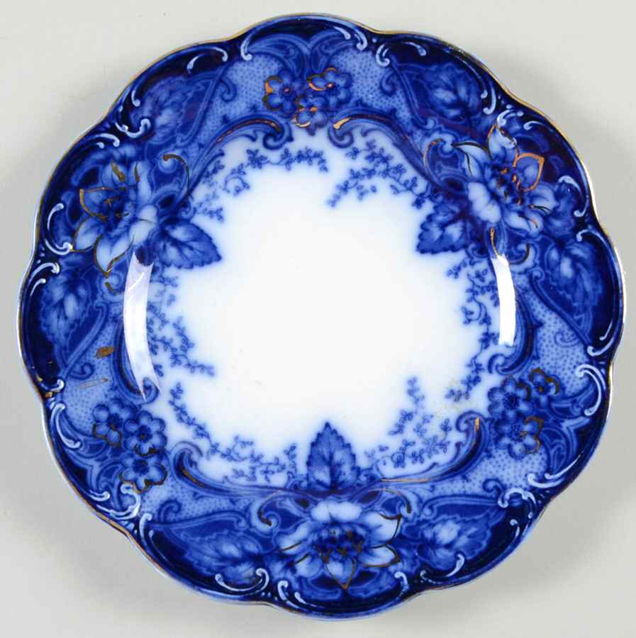 Argyle Blue (Flow Blue) Bread & Butter Plate by Johnson Brothers-1