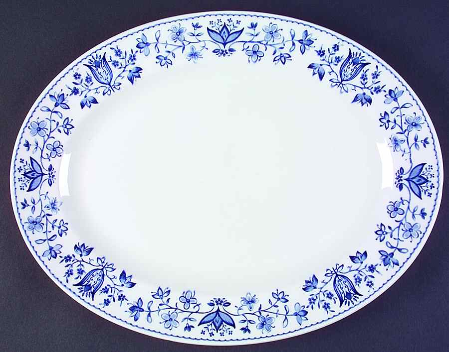 Ashford Blue 14" Oval Serving Platter by Johnson Brothers-1