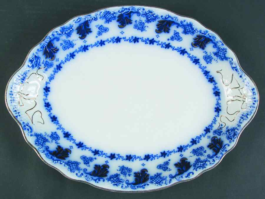 Astoria Flow Blue 14" Oval Serving Platter by Johnson Brothers-1