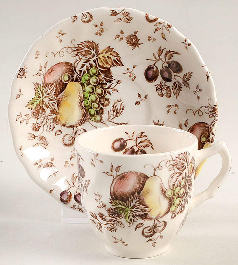 Autumn's Delight Flat Demitasse Cup & Saucer Set by Johnson Brothers-1