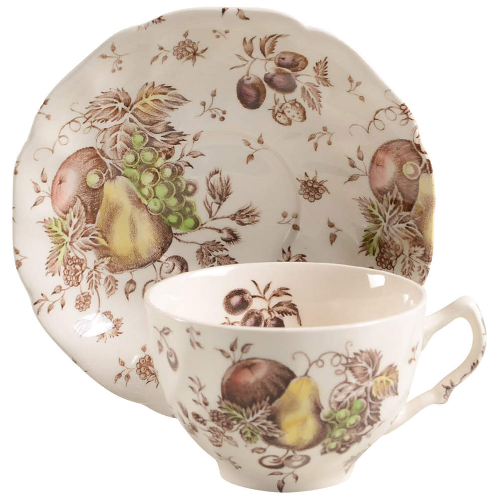 Autumn's Delight Flat Cup & Saucer Set by Johnson Brothers-1