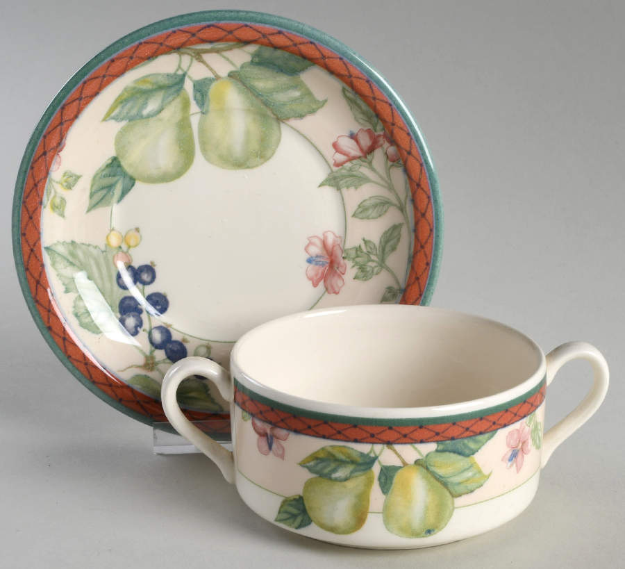 Autumn Grove Flat Cream Soup Bowl & Saucer Set by Johnson Brothers-1