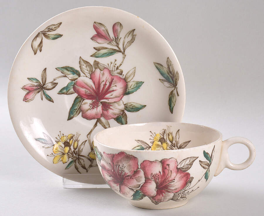 Azalea Flat Cup & Saucer Set by Johnson Brothers-1