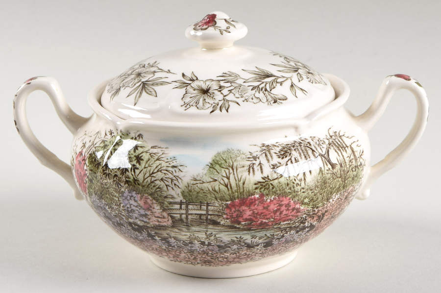 Azalea Gardens Sugar Bowl & Lid by Johnson Brothers-1
