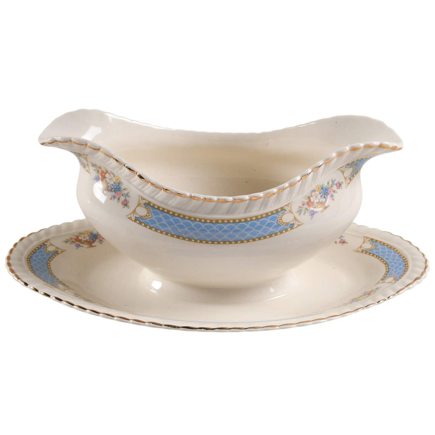 Belvedere Gravy Boat with Attached Underplate by Johnson Brothers-1