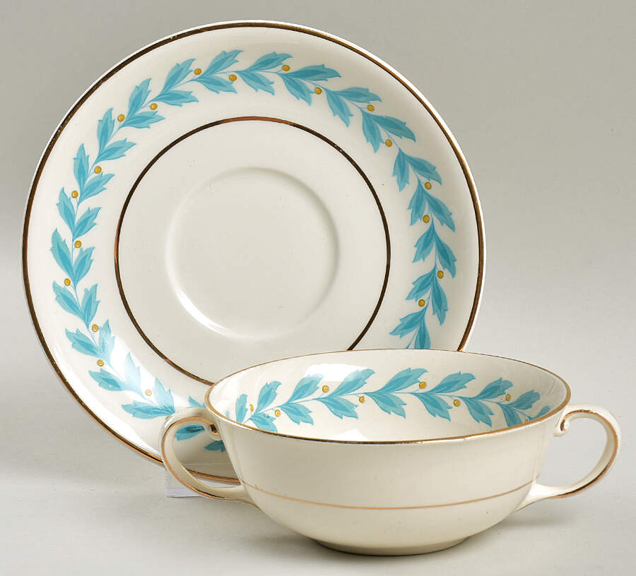 Bermuda Cream Soup Bowl & Saucer Set by Johnson Brothers-1