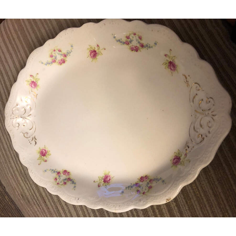 The Bergen Rose 12" Oval Serving Platter by Johnson Brothers-1